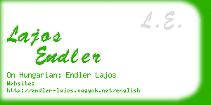 lajos endler business card